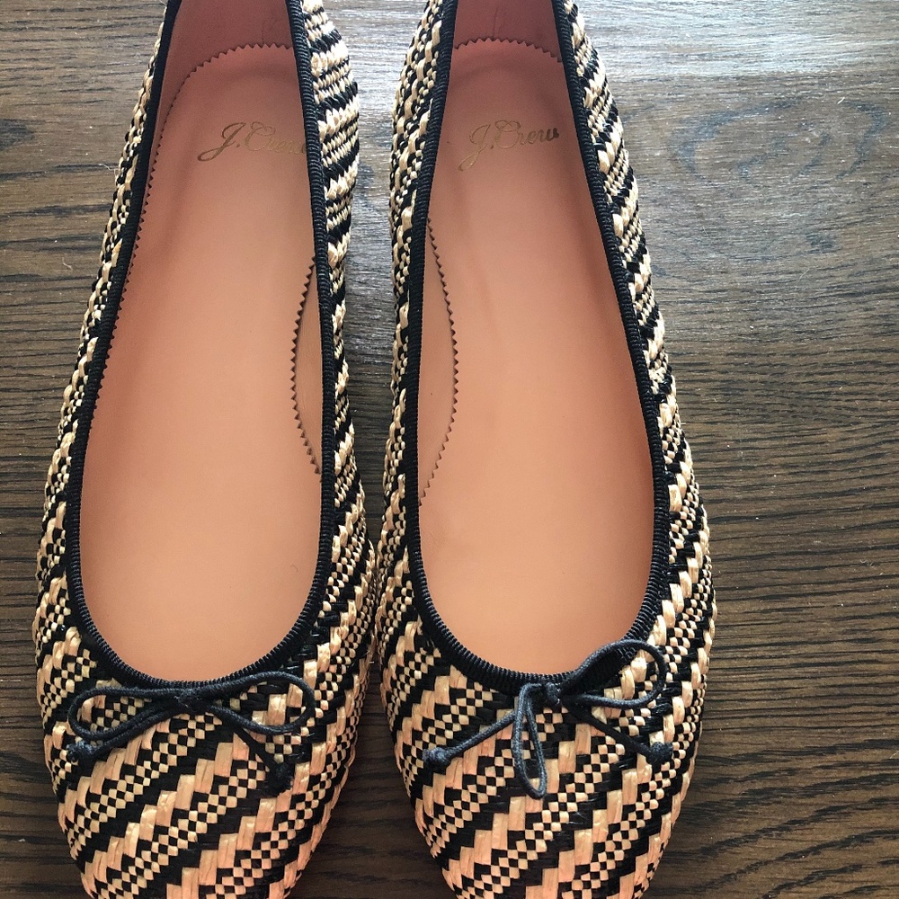 Kiki ballet flats in raffia stripes